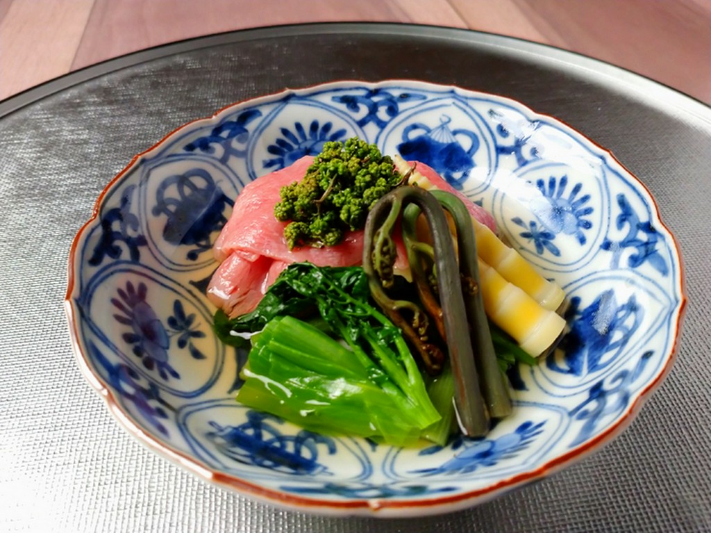 仙台牛と山菜の花山椒煮