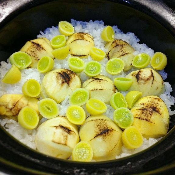 栗と銀杏の土釜ご飯