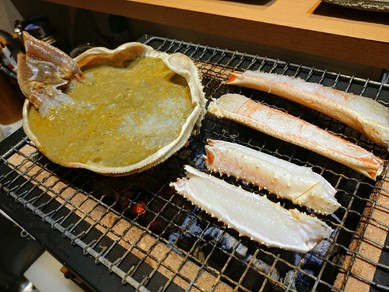 蟹味噌しゃぶしゃぶ  活蟹コースのメニューとなっております