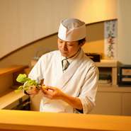 懐石料理の伝統を継承しながら、工夫を凝らして印象に残る料理を