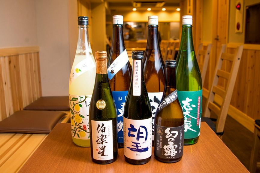 こだわりの貝に合う！選りすぐりの日本酒が多くあります。
