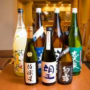 こだわりの貝に合う！選りすぐりの日本酒が多くあります。