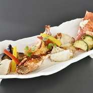 烏賊／海老／帆立／白身魚／蟹