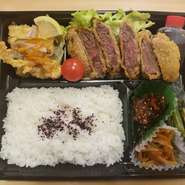 (ご予約)赤身の牛かつと塩麹チキン南蛮弁当。2,000(税抜)(2,160税込)です。