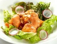 子供も大好き。大振りの海老とクリーミーなソース。
［ハーフ］1330円