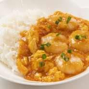 プリプリ大海老チリ玉子丼