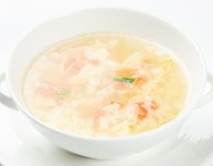 トマトの酸味と玉子のまろやかさ。塩味であっさりと。