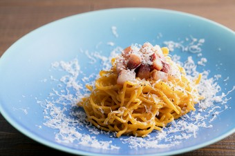 『グアンチャーレと龍の卵の濃厚カルボナーラ＜タヤリン＞』