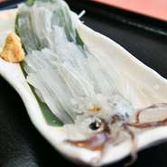 函館定番の「イカ」。6月から11月までは真いか、12月から5月まではヤリイカ、味わうべき逸品を提供してくれます。