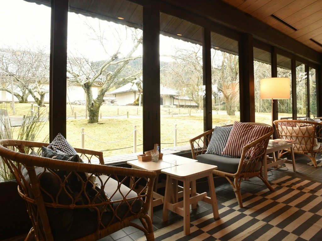 春には外の風に吹かれながら「桜の樹の下で」優雅なひと時を