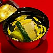 薄葛菊衣椀
蟹真蒸 蒸し茄子
栗麩 水菜 柚子