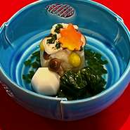 蕪旨煮 鯛かぶら蒸しのせ
銀杏 紅葉麩 湿地
里芋 青梗菜 菊菜庵