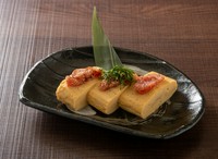 だしまきトッピングの中では1番人気！
辛子明太子が優しい玉子を引き立てます。