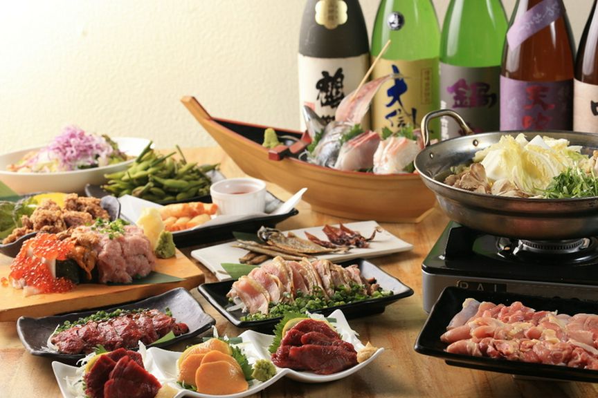 海鮮も軍鶏も馬肉もすべて食べたい！そんなお客さまのために、よくばりコースをご用意しました！