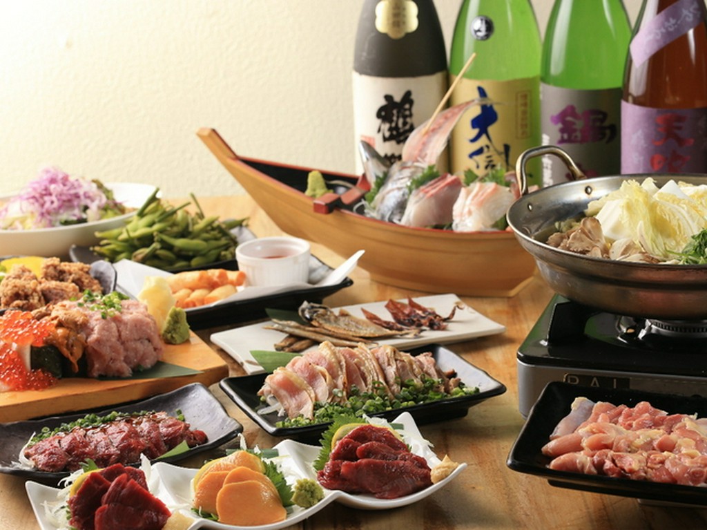 海鮮も軍鶏も馬肉もすべて食べたい！そんなお客さまのために、よくばりコースをご用意しました！