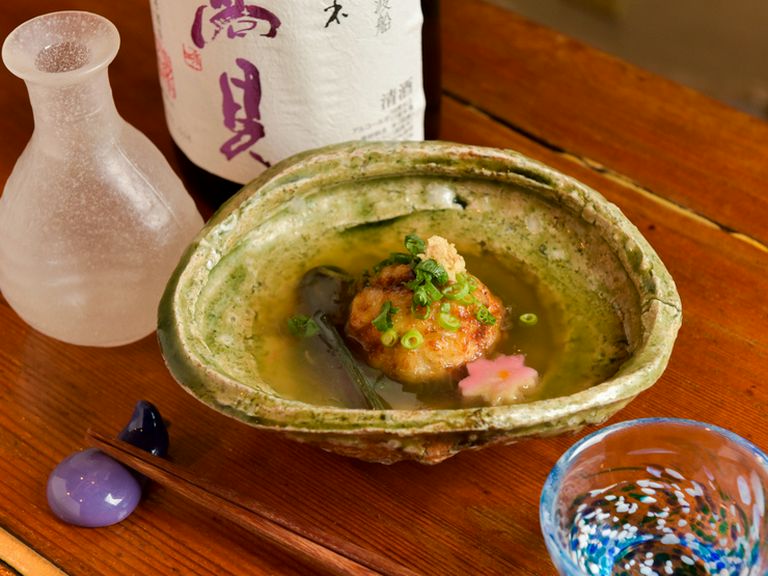 まわりはカリッと中はフワッと。『桜海老と竹の子のひろうす』