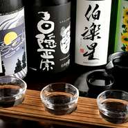料理との相性をじっくり味わいたい『日本酒　3種飲み比べ』