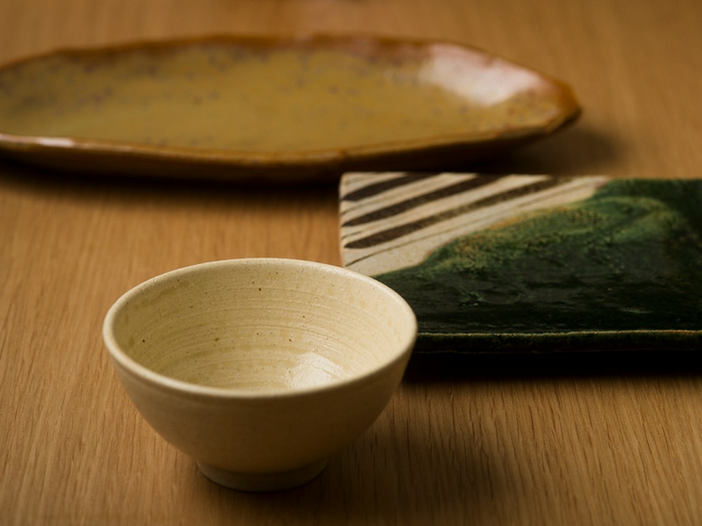 料理に使用される器は全て坂本氏自身の手によるもの