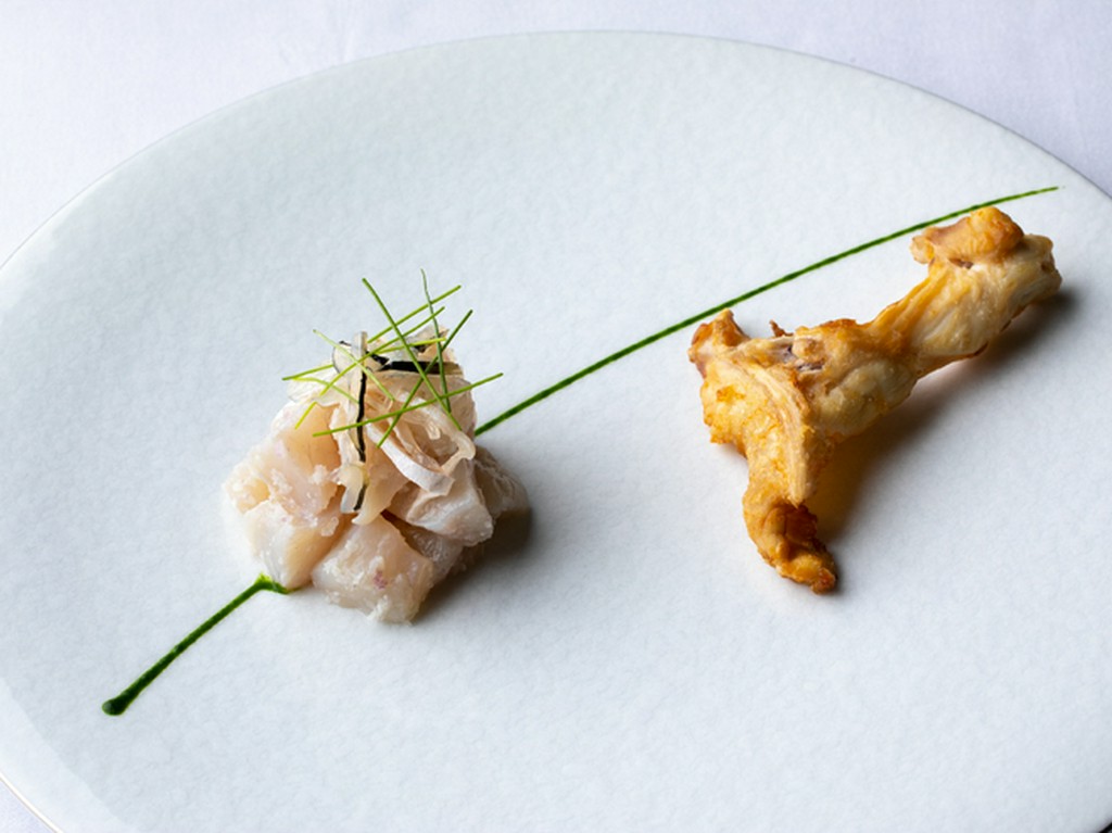 トラフグのマリネ ロックフォール風味