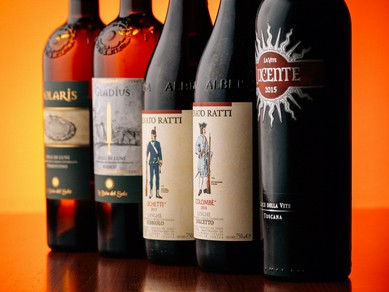 リグーリア、ピエモンテ、トスカーナなどの伊ワインが豊富