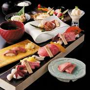 本家限定。厳選飛騨牛のおすすめがそろい踏みした
味もボリュームも納得いただけるコースです。