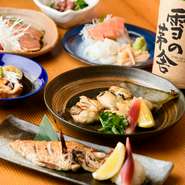 毎朝届く鮮魚や加賀野菜など、四季折々の食材を丹精込めて調理