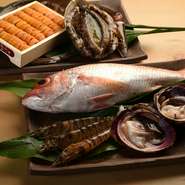 現地へ足を運んで選び抜いた食材。生で食べられるほど新鮮な「河内鴨」愛、媛八幡浜から直送した貴重な「白甘鯛」。伏見の有機農家から取り寄せた「野菜」、「塩職人塩二郎の塩」など、上質なものばかりです。