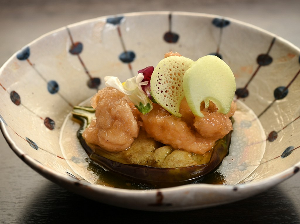 とろける賀茂茄子とジューシーな大山鶏が絶妙の『大山鶏肩ロースと賀茂茄子の南蛮漬け』