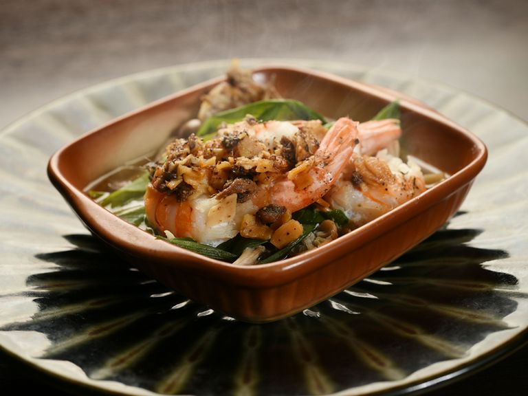 海老ときの子のアンチョビガーリック蒸し