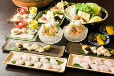 祇園なか花自慢の「はも料理」。はも落とし、はもしゃぶしゃぶ　など鱧尽くしの贅沢なコース料理をご用意。