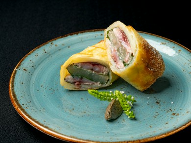 秋刀魚と冬瓜のジャガイモ包み