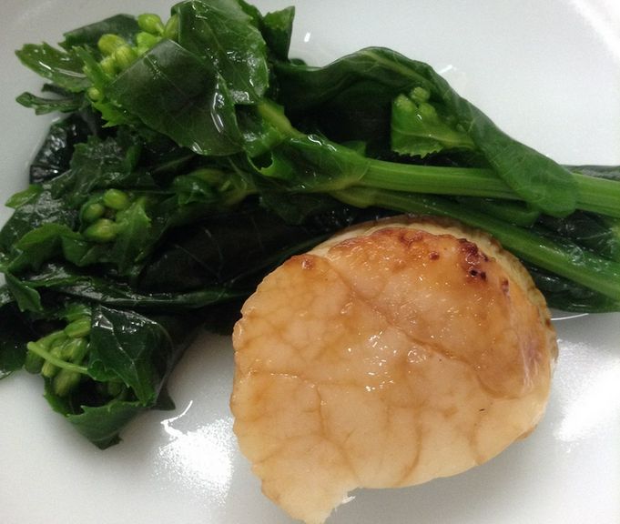 強肴 和物『菜の花したし 炙り帆立』