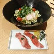 ●すだち冷麺
●タテバラの炙り寿司二貫
※麺大盛＋150円