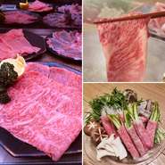 鹿児島黒牛サーロインを始め、時ノ鐘風にアレンジしたしゃぶしゃぶをどうぞ。
毎日切り立ての最高のお肉をご用意いたします！