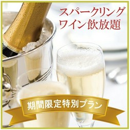 90分スパークリングワイン（＆ノンアルコールスパークリング）飲み放題付のプランです。11,350円→10,900円