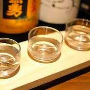 日本酒メニューよりお好きな銘柄を３種、お選びください