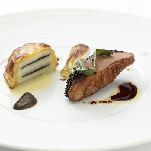 『ブルターニュ産鴨胸肉　赤ワインヴィネガーのアクセント』