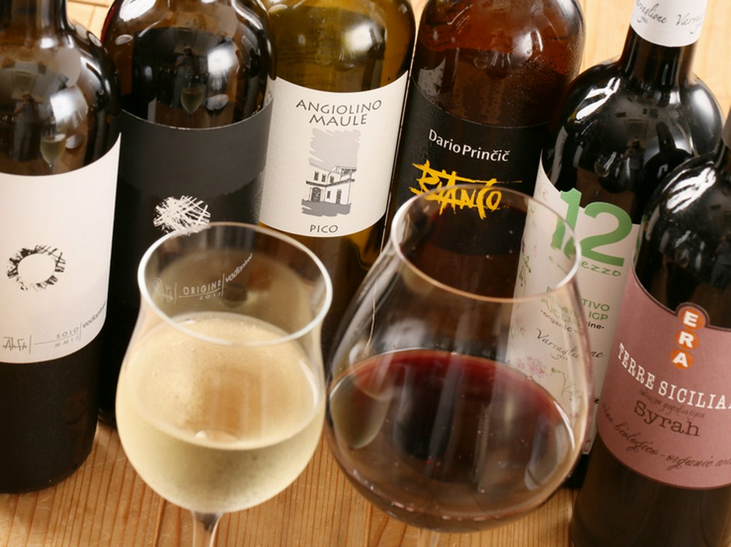 イタリアから輸入されたオーガニックワインが充実