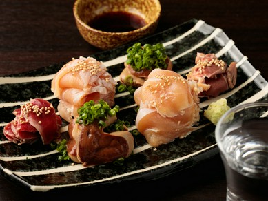 数量限定。笹身、ハツ、レバー、砂肝を生で堪能！