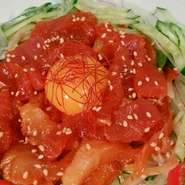 新鮮なお魚を自家製ダレで
ユッケにしました。