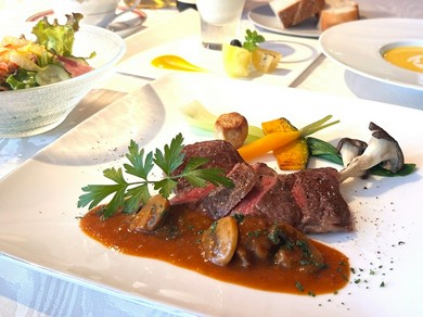 大自然を楽しみながら優雅なランチに会話も弾みます