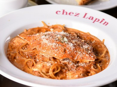 渡り蟹とモッツァレラチーズのトマトクリームソース