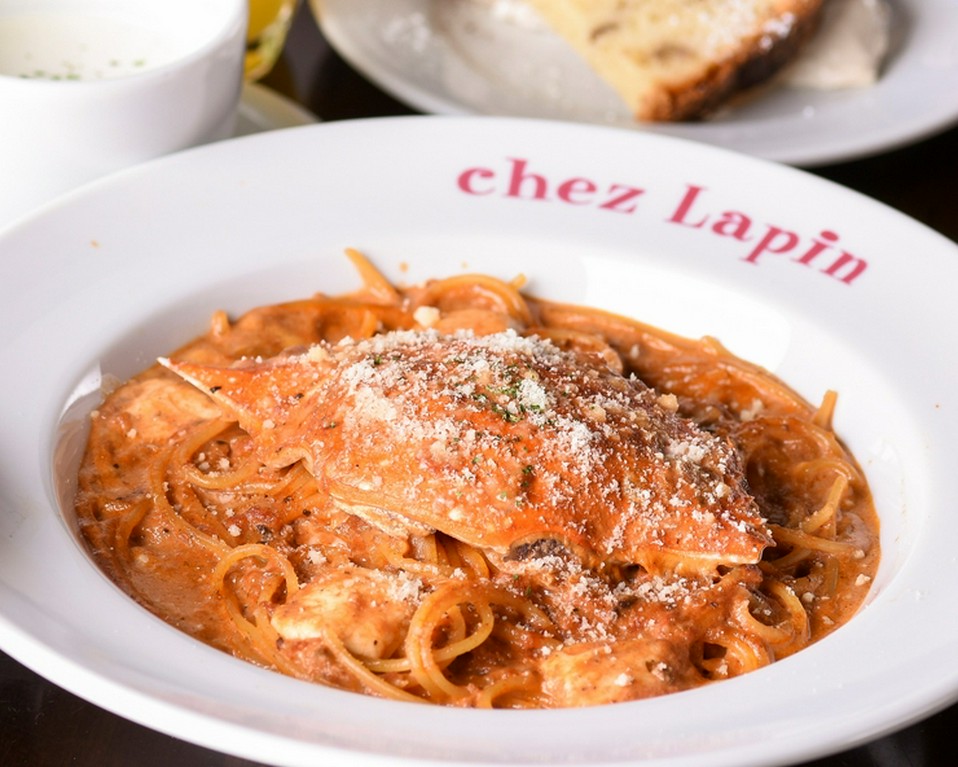 『渡り蟹とモッツァレラチーズのトマトクリームソース』