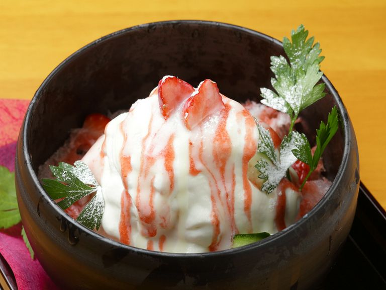 こだわりの「かき氷」いちごミルク