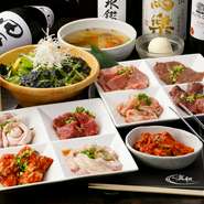 厳選された、新鮮なその日おすすめの部位が楽しめるコースはいかがでしょう。飲み放題を付けることもできるので、個室で焼肉宴会！30名まで収容可能なので、小規模から大人数まで、さまざまなシーンにおすすめです。