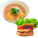 和風明太オムライスハーフ＋サンドイッチ＋ドリンクorスープ