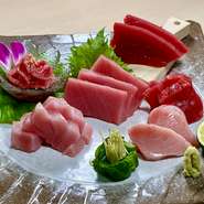 高知県が誇る！大月町の黒潮本まぐろの刺身盛合せです。