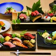 [鮨好きにオススメ!!]【前日迄要予約】旬を味わい、旬を楽しむ。『極　鮨堪能コース』