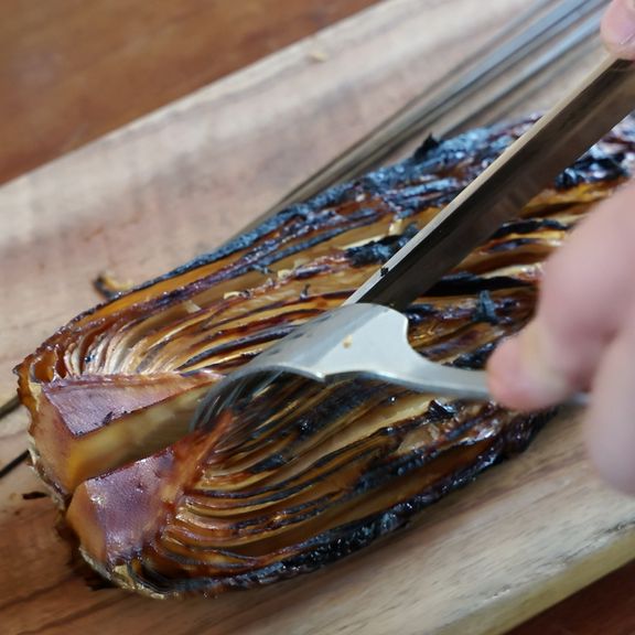 1週間燻した白菜の薪焼き