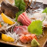 店主自ら目利きし、毎日仕入れる新鮮な魚介に舌鼓。状態ごとに仕事を変える、熟練の店主の技が光ります。食材そのものの旨みをダイレクトに味わいながら、好みの美酒に酔いしれるひと時は格別なものです。